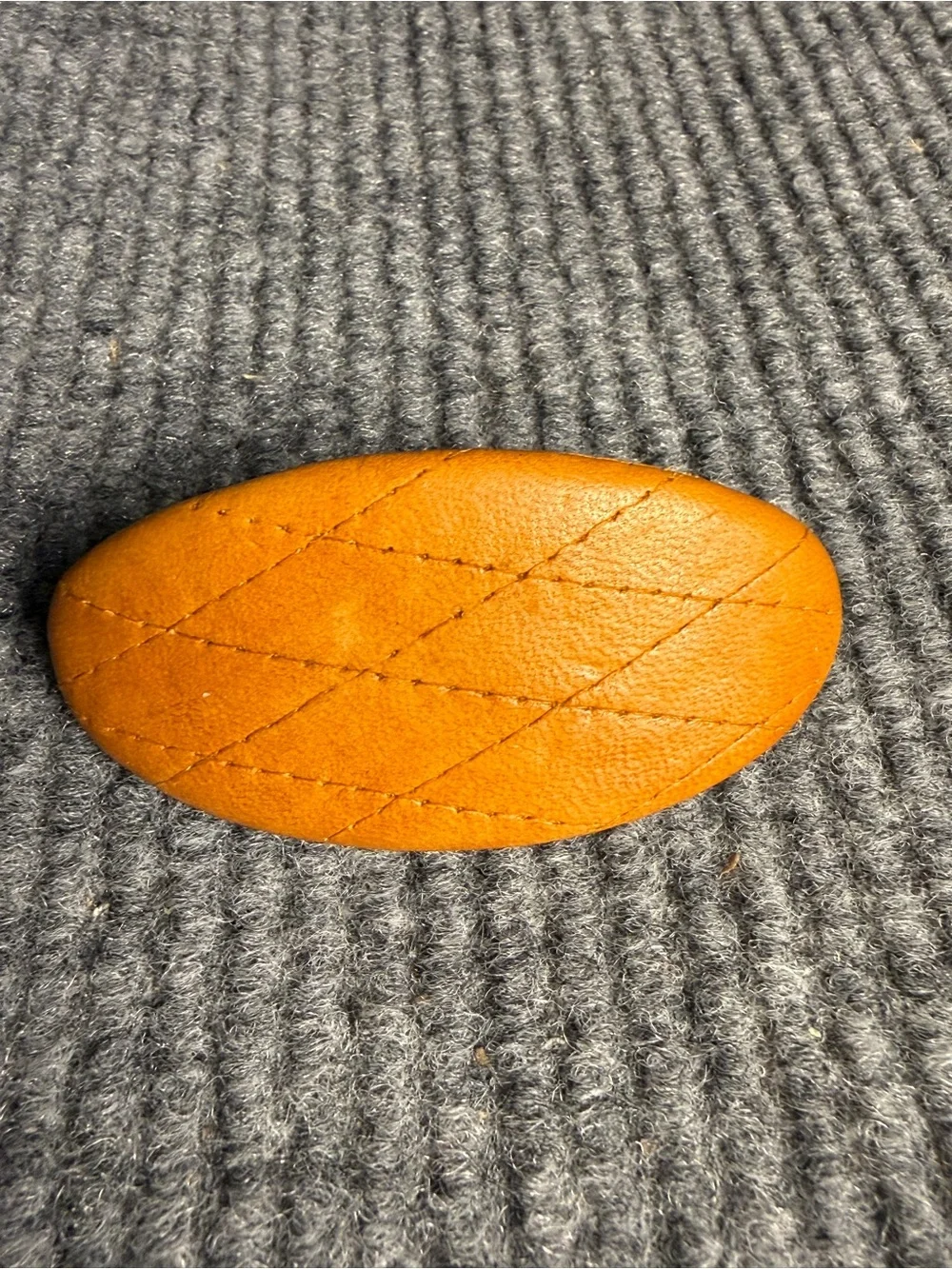 Vintage Eve Reid Quilted Leather Barrette Hair Clip | Cognac Tan